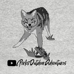 black n white coyote w/ black writing T-Shirt